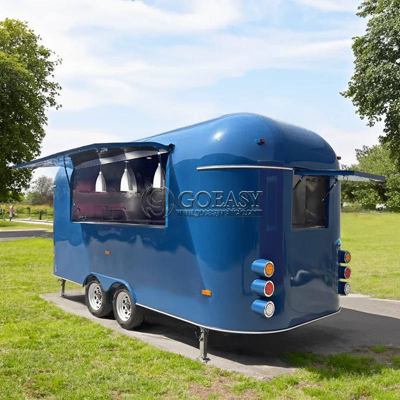 Custom Food Trailer Fully Equipped Street Food Truck Ice Cream Kiosk Dessert Food Trailer Mobile Kitchen