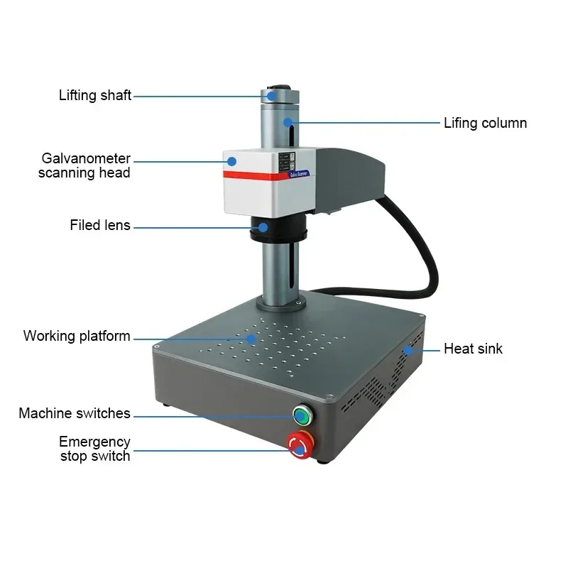 Fiber  Marking Machine 20W Carved Nameplate Metal Max Portable Desktop Cutter Engraver Pattern Jewelry Professional Diy