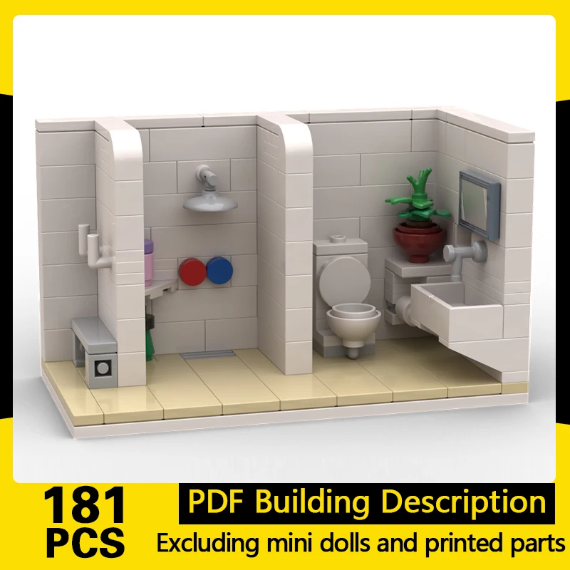 

City Street View Model MOC Building Bricks Bathroom And Shower Modular Technology Gifts Holiday Assemble Children Toys Suit