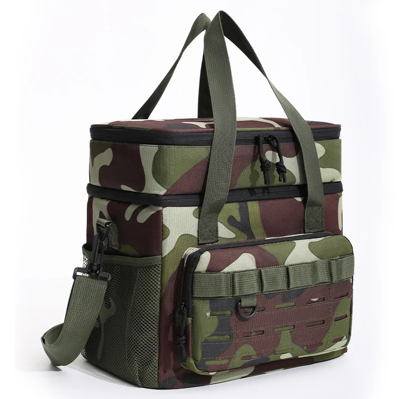 2-Layer Tactical Lunch Bag Outdoor Picnic Cooler Bag Work Leakproof Insulated Durable Thermal Cooler Bag Meal Camping Picnic