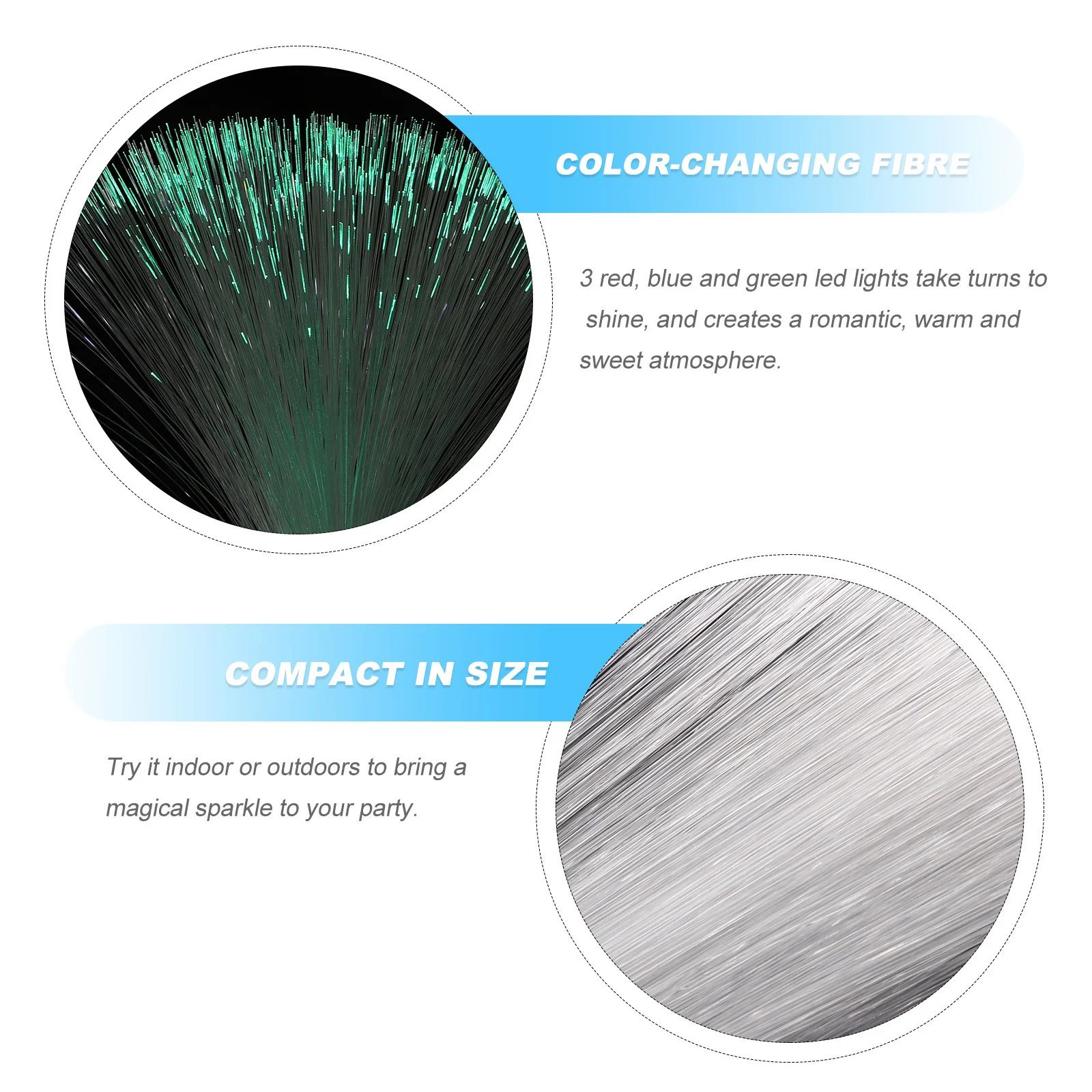 2 pçs colorido led lâmpada de fibra óptica operado luz decorativa de poupança de energia para o quarto festa casamento uso do feriado