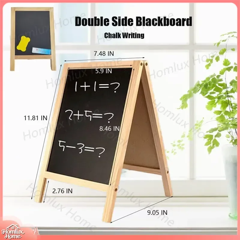 Freestanding 12x8 Wooden A-Frame Double-Sided Chalkboard Signage Sandwich Board Easel for Memos Chalkboard Display Outdoor