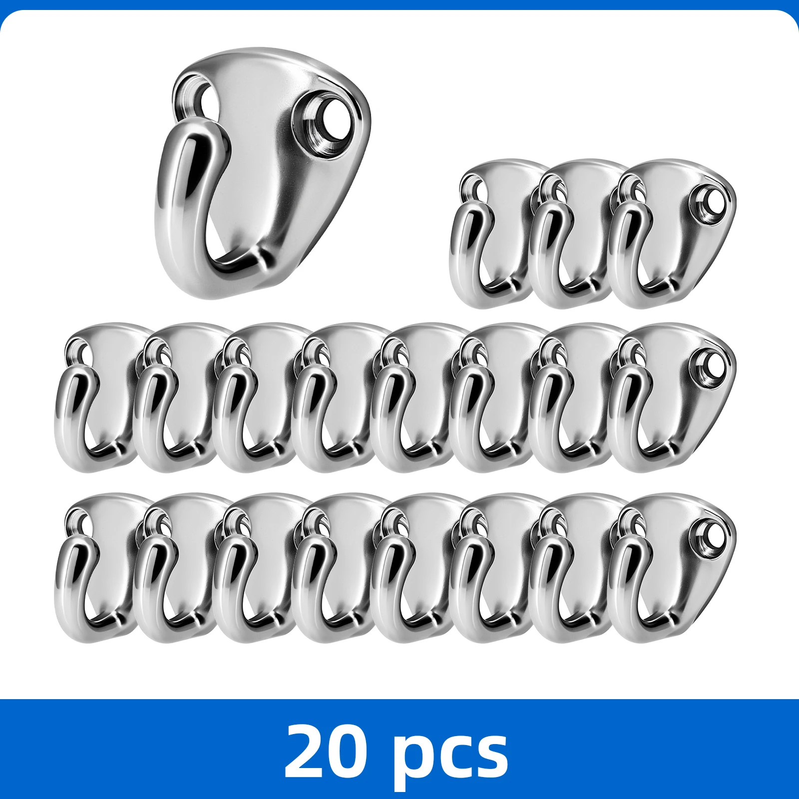 

20PCS Stainless Steel Fending Hooks Marine Boat Hook Snap Attach Rope Boat Sail Tug RV Ship Marine Hardware Boats Accessories