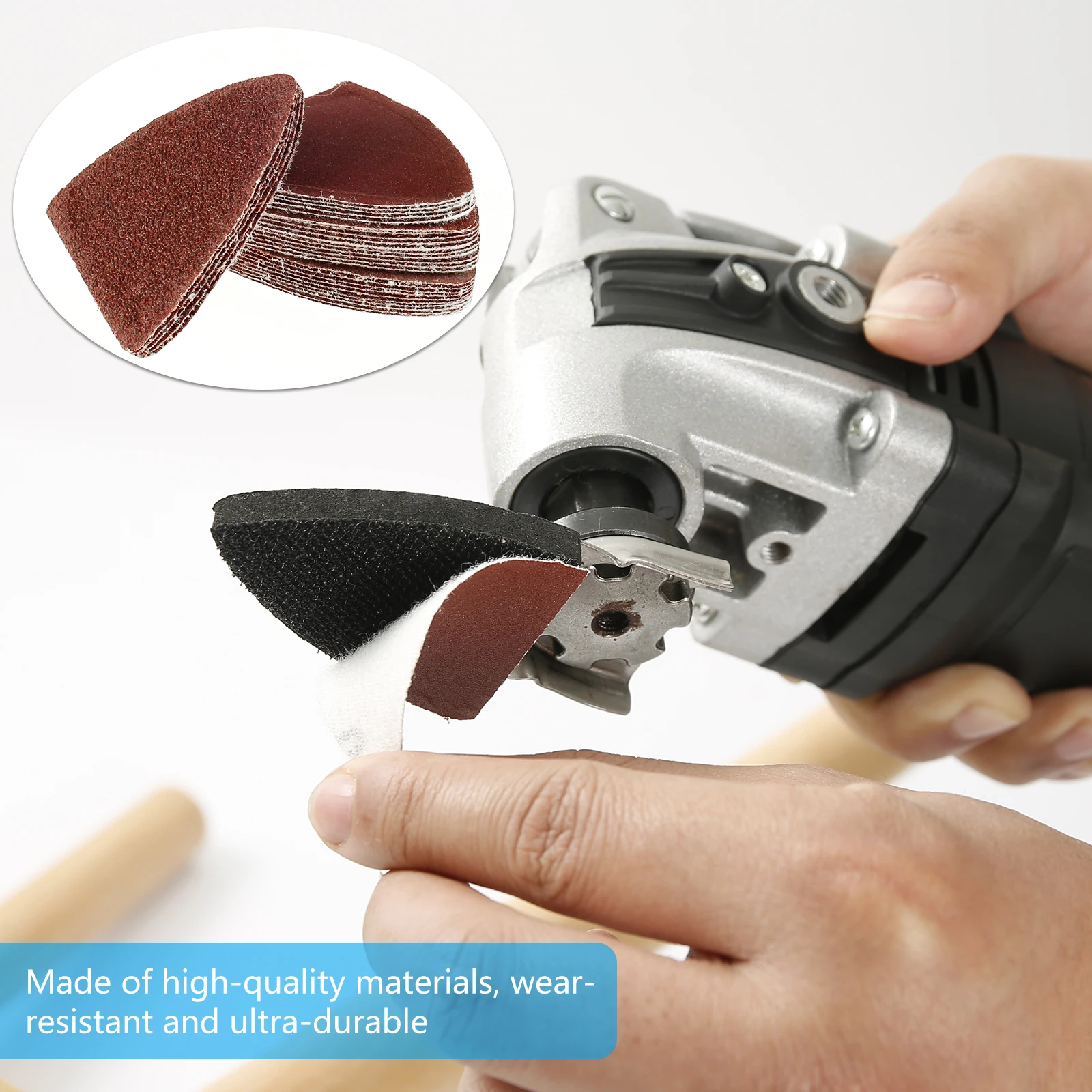 122Pack Grinding Triangle Oscillating Sandpaper Triangular Sanding Pad Hook Loop60/80/120/180/240/320 Grit For Multitool