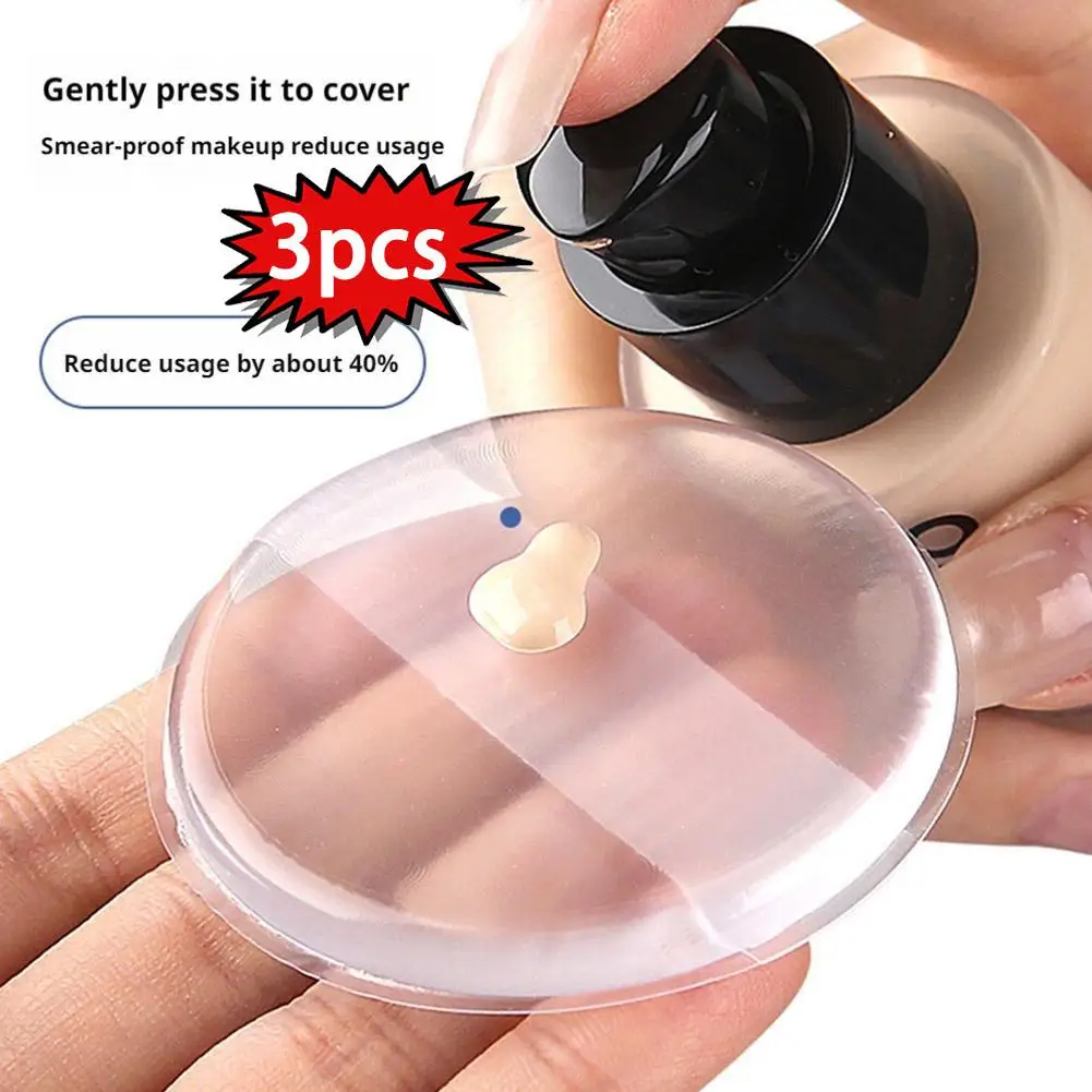 

3PCS Silicone Gel Cosmetic Puff Transparent Soft Elasticity Puff Sponge Foundation Cream Round/Triangle