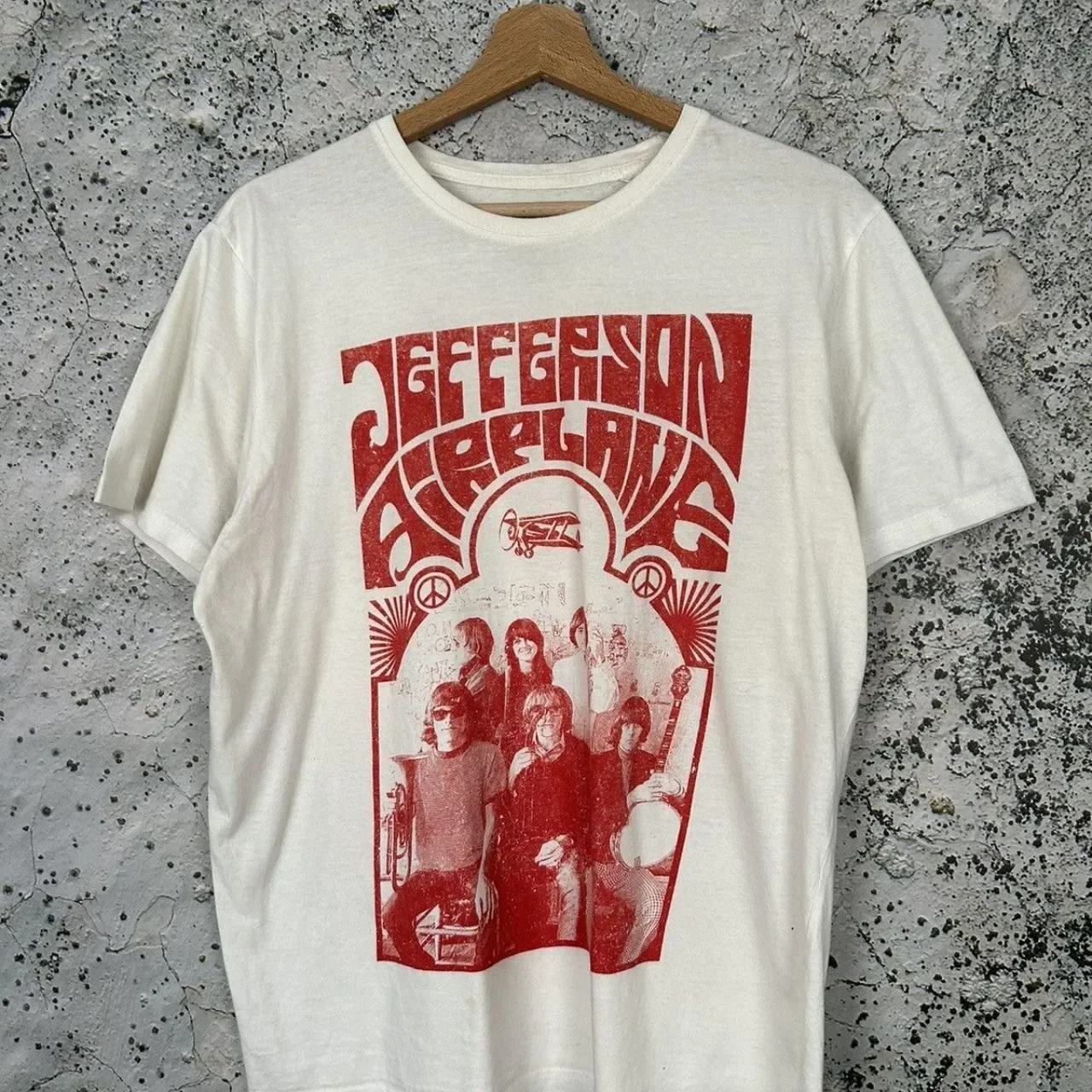 Camisa de manga corta estilo vintage Jefferson Airplane Rock Band KV37602