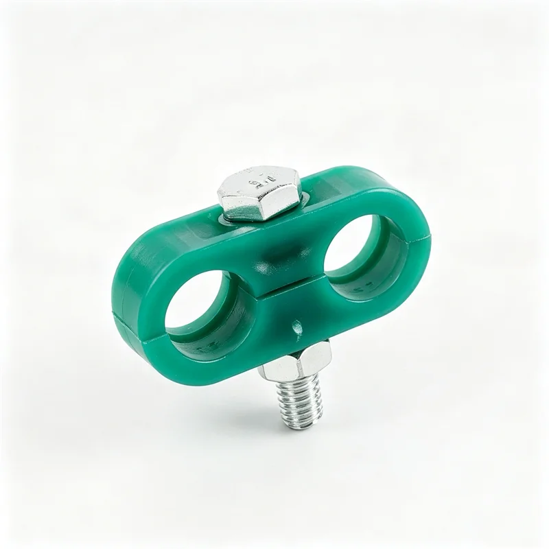 5PCS Double-Hole Nylon Pipe Clamp 8-Shaped Plastic Pipe Holder Secure Fixation Galvanized Stainless Steel Clamp for Tube