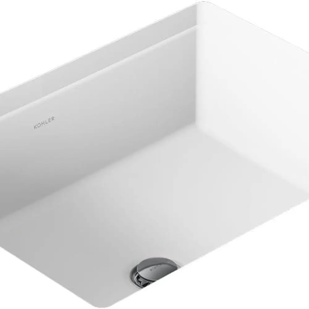 

Rectangular Undermount Bathroom Sink, 19 3/4, White