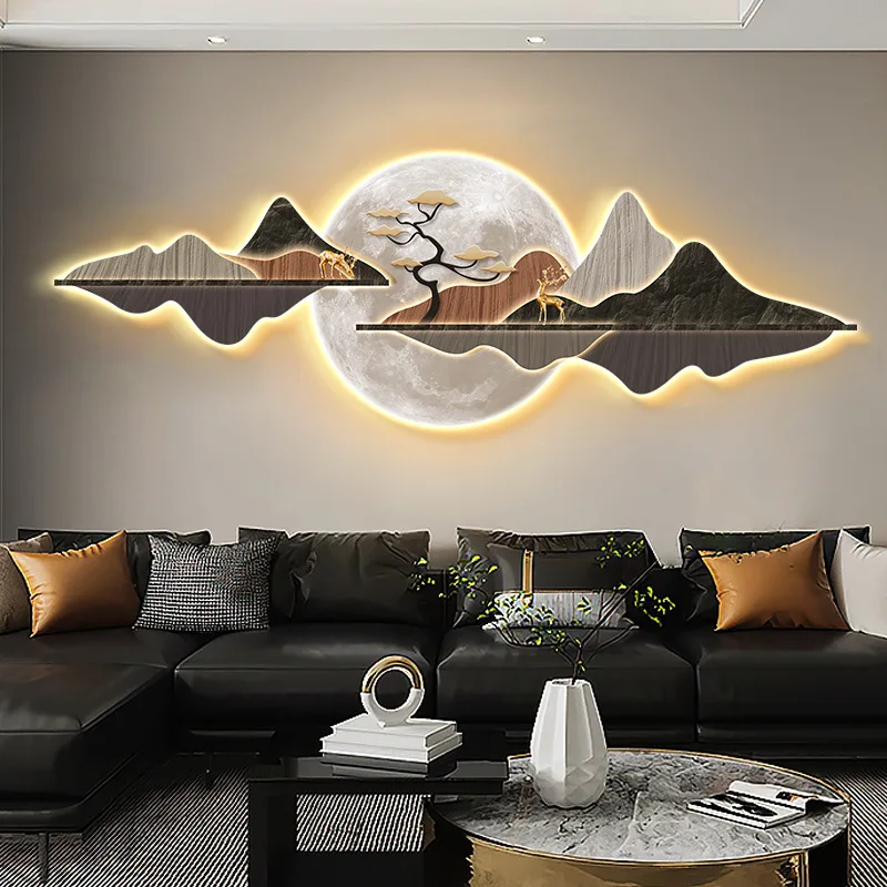 Modern Nordic landscape Wall Lamp Entrance Decoration Light Corridor Hanging Hallway Painting Lamps Home Living Room Mural Light