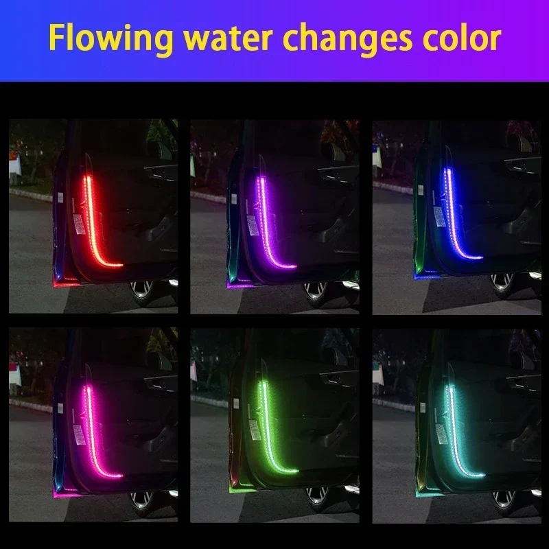 Automotive LED Door Warning Light, Door Induction Flow Light, Flashing Light Strip, Anti Rear End Collision Safety Light 1/2/4pc