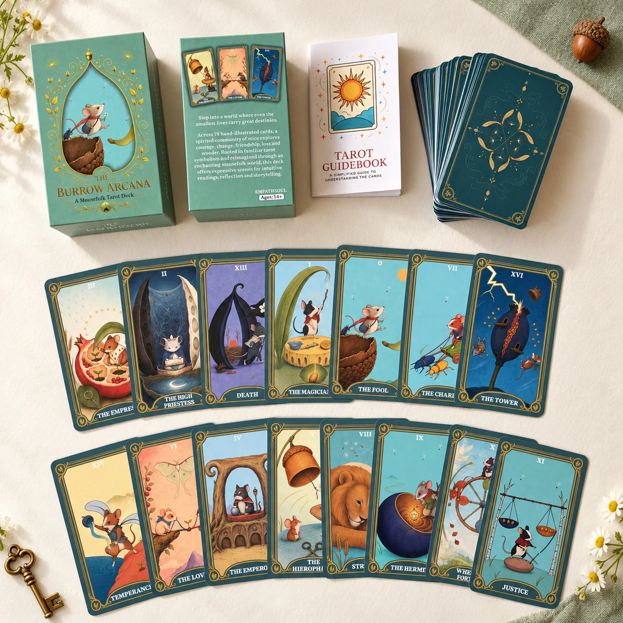13x8 cm, 78 kaarten: The Burro - Tarot Deck With Guidebook recensie en prijs
