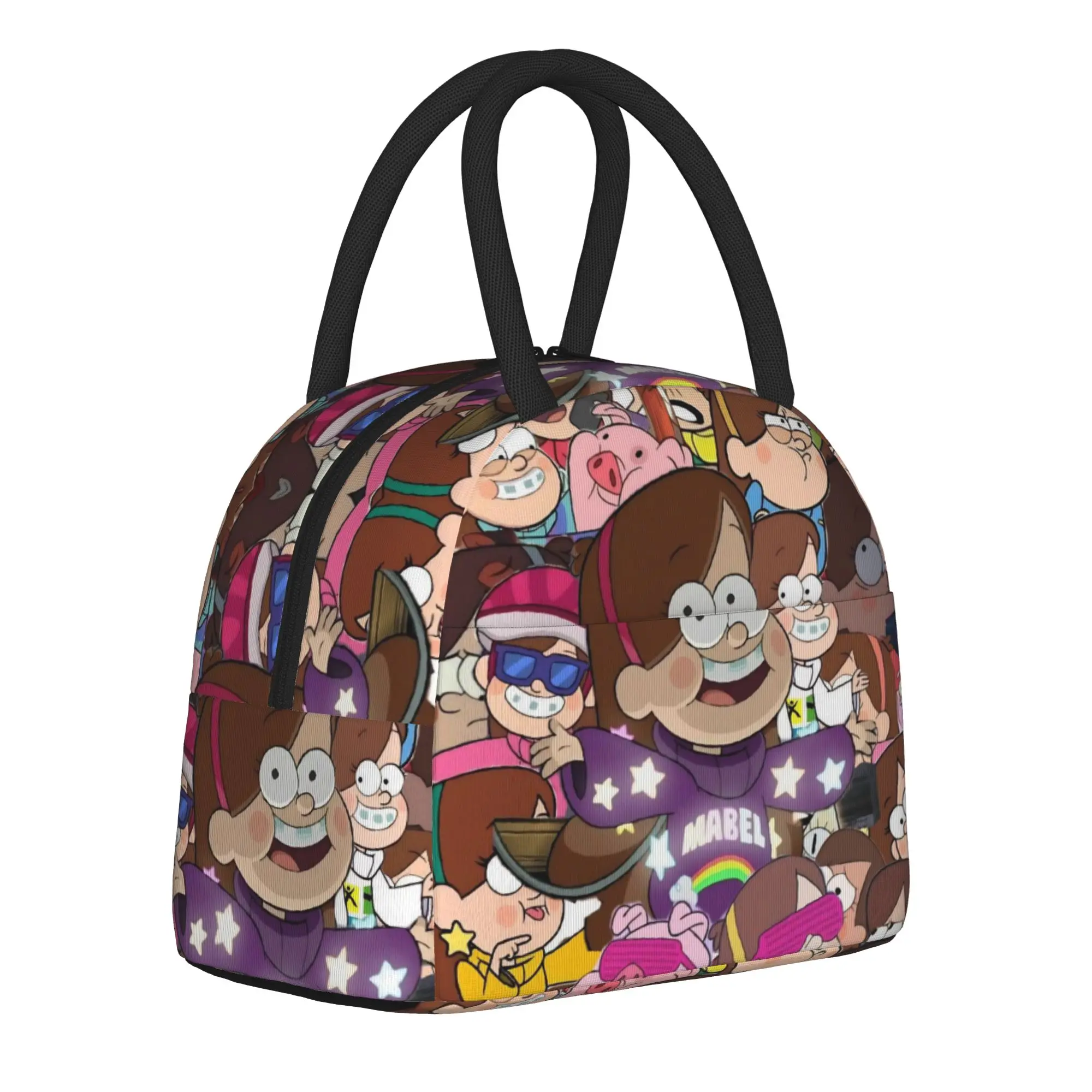 G-Gravity Falls Thermal Insulated Lunch Bag for Travel  Portable Food Bag Container Men Women Thermal Cooler Lunch Box