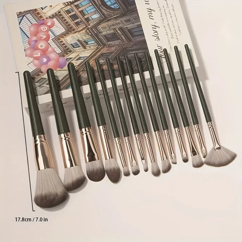 مجموعة فرش مكياج فاخرة مكونة من 14 قطعة - بما في ذلك مزيج فرشاة كابوكي الفاخر، هدية مثالية ولطيفة لها، صندوق مكياج احترافي #4