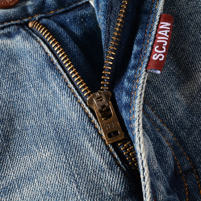 Fashion Summer Designer Men Jeans Retro Light Blue Elastic Embroidery Vintage Ripped Short Jeans Homme Hip Hop Denim Shorts Men