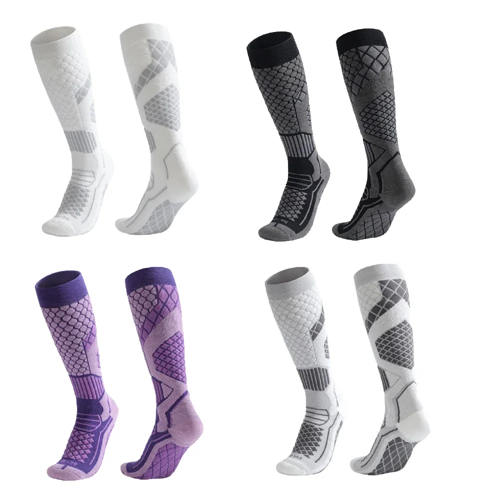 1Pair Moisture-Wicking Thickened Thermal Ski Socks Knee High Anti-Slip Snowboard Stockings Warm Winter Skiing Athletic Socks view 5