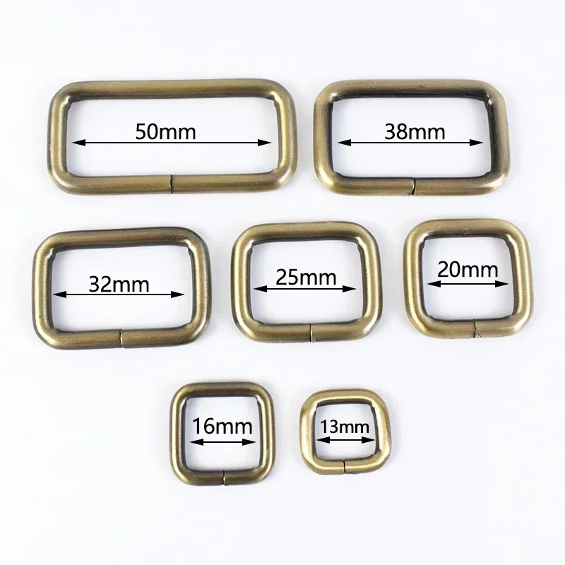 5Pcs 16-50mm Metal Rings Buckle Rectangle D Ring Connect Hook Webbing Belt Buckles Handbag Strap Clip Clasp Hardware Accessories