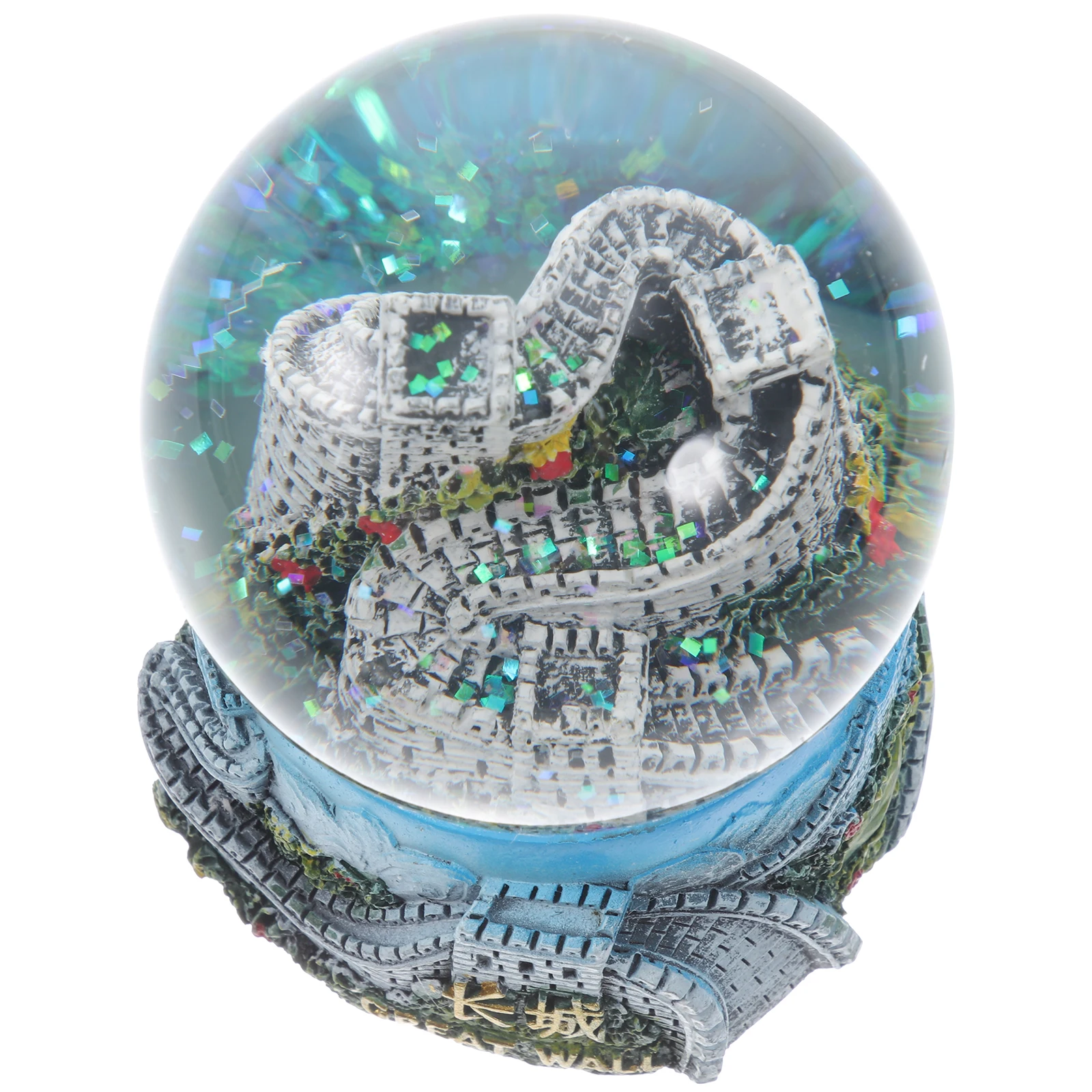 

Great Wall Crystal Ball 8cm Resin Globe Home Decor Bedroom Study Office Gifts Souvenirs Environmental Material Clear Outline