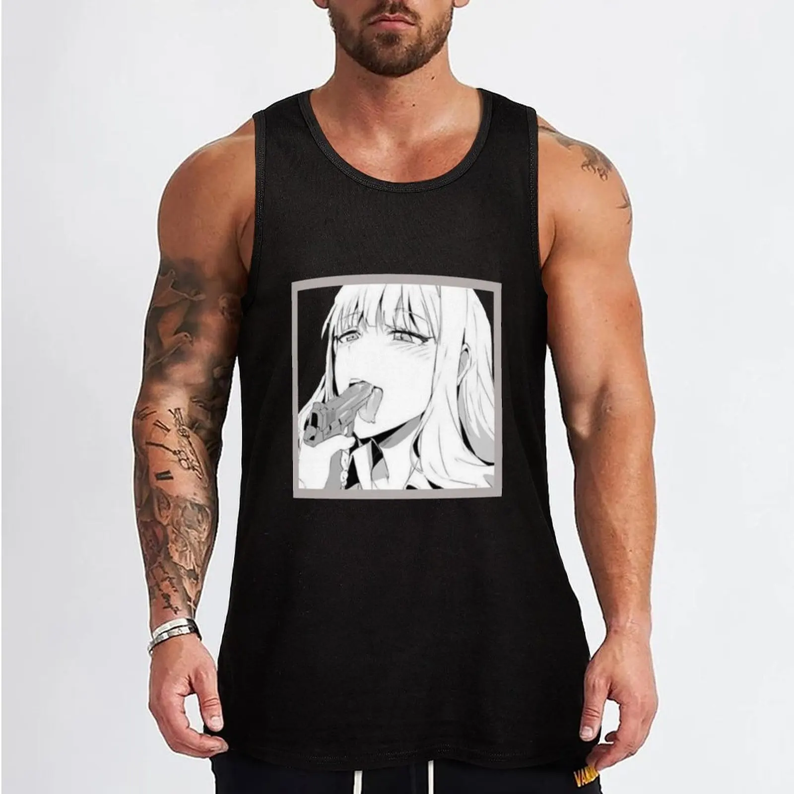 Gun Yandere ghoul Classic Tank Top male top Men's sleeveless gym shirts t-shirt Men's