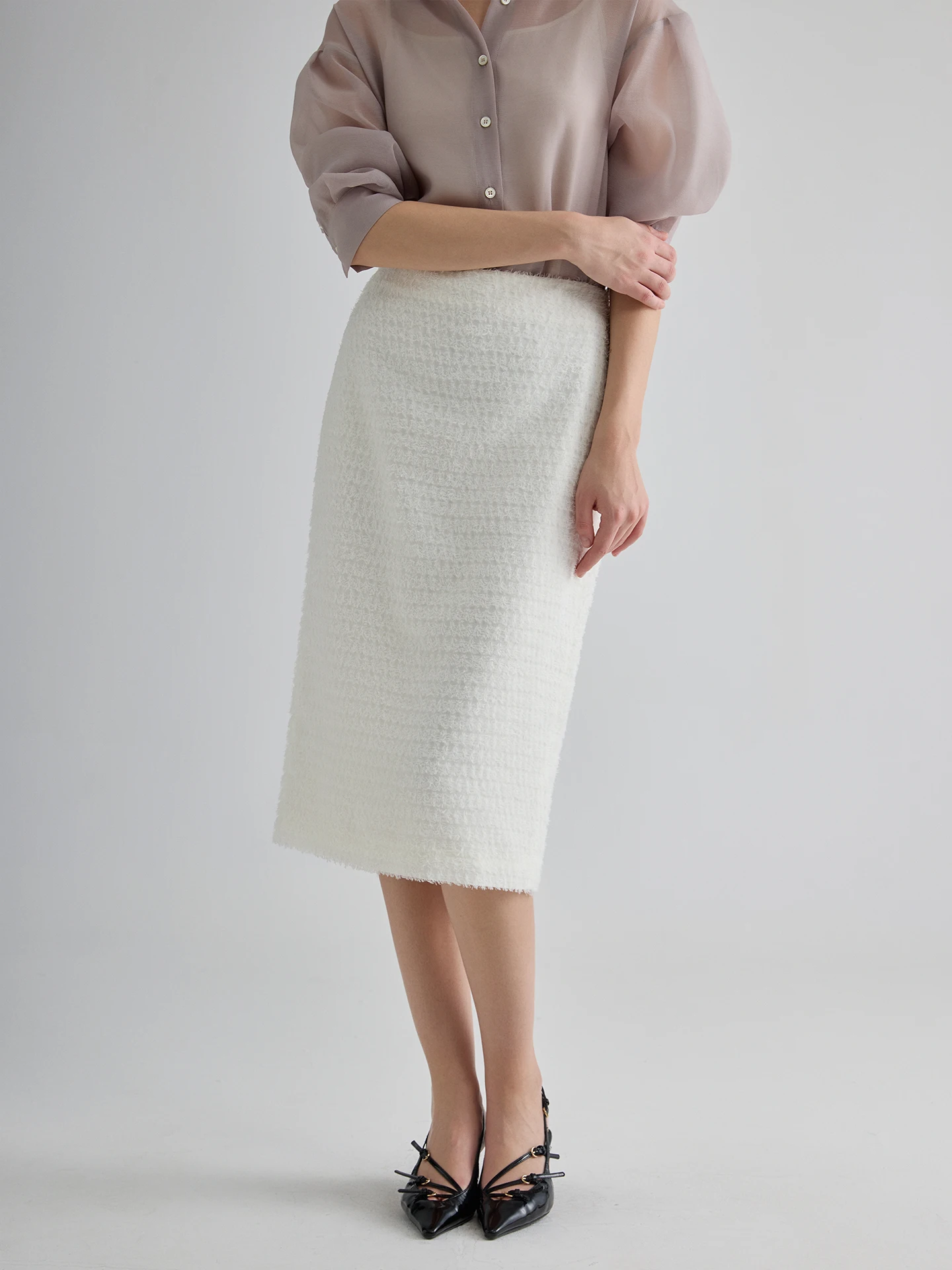 

Юбка-миди Masbello с перьями и бахромой, А-силуэт, с завышенной талией, женская, универсальная, стройнящая, для офиса, прямого кроя, из полиэстера, весенняя коллекция