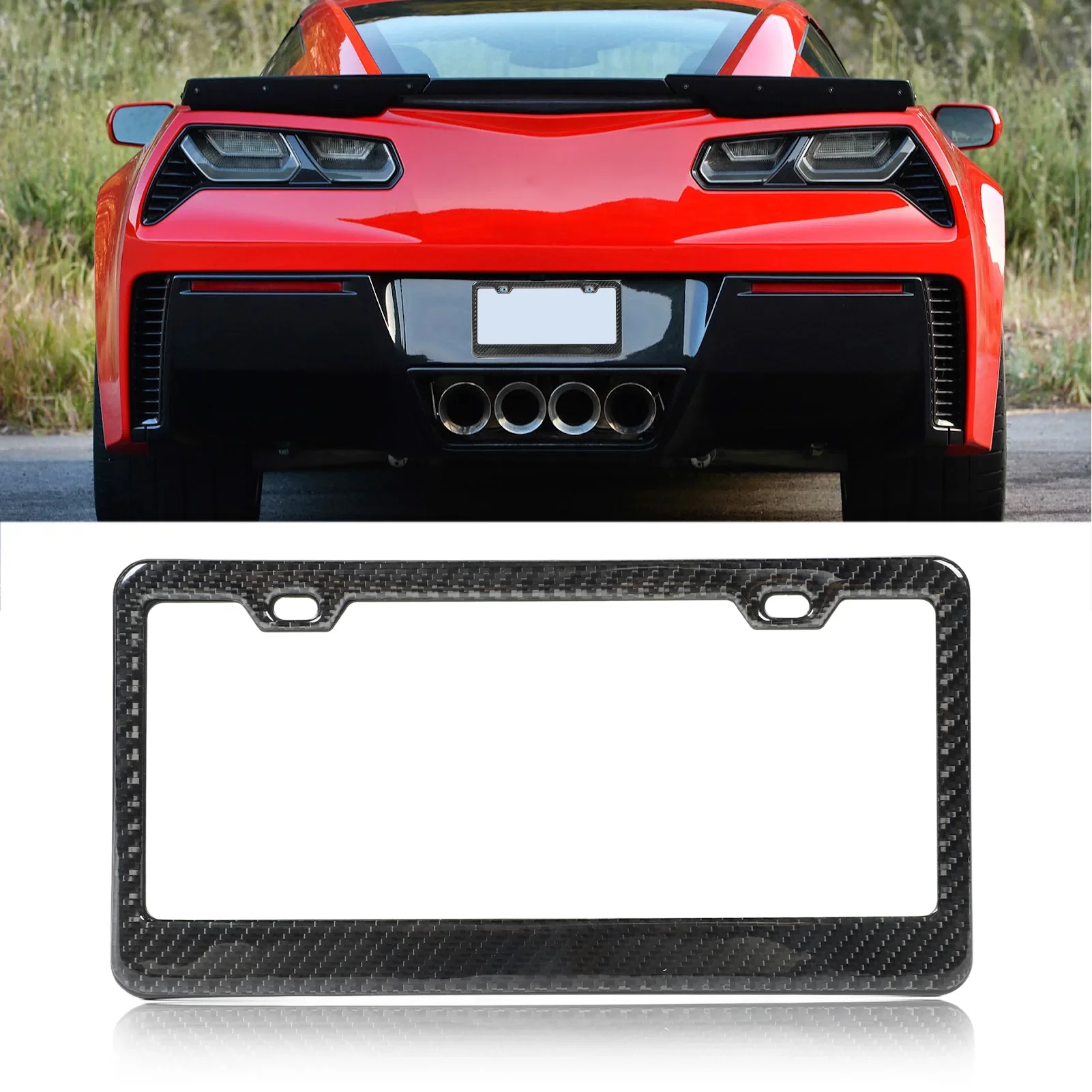 

US Standard Universal Black Carbon Fibre Car License Plate Frame Real Dry Carbon Fiber License Plate Frame Cover For Hot Sale