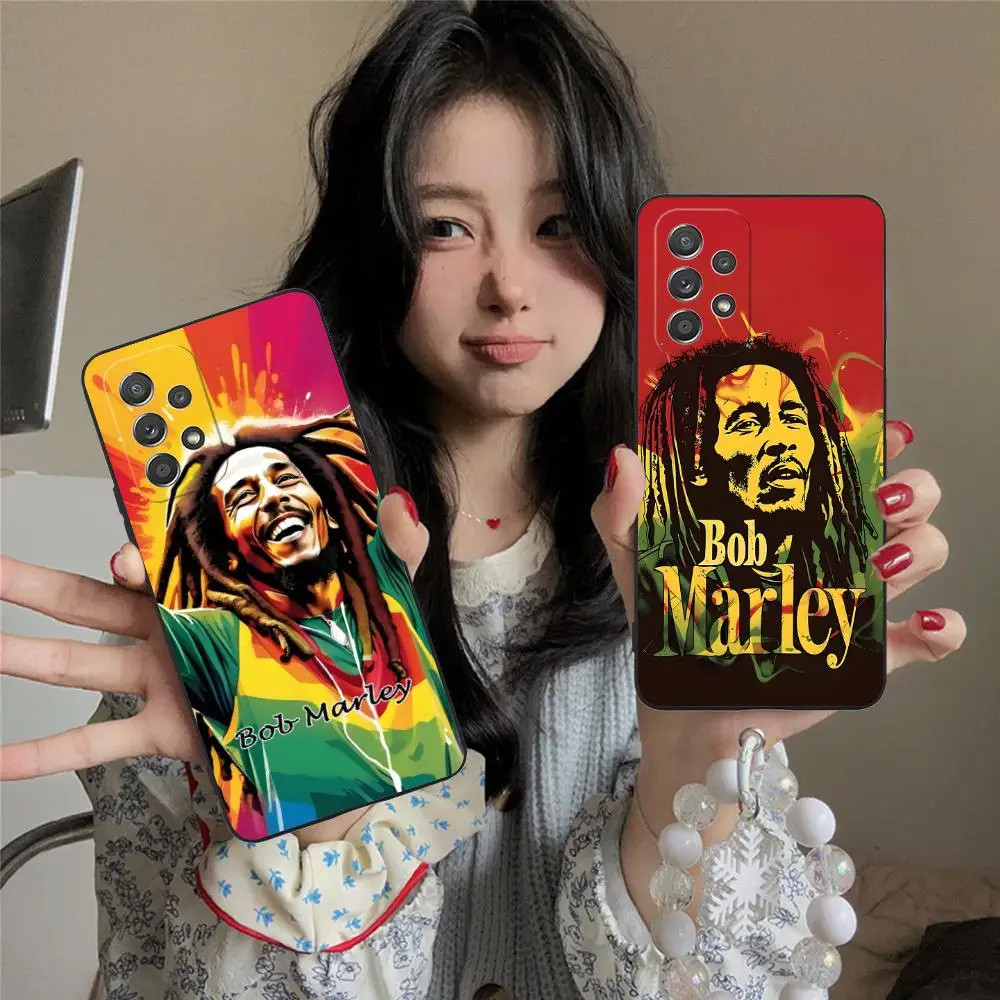 Чехол для телефона Samsung Galaxy M55 54 42 35 34 33 32 23 22 15 14 13 12 F55 5G с изображением Боба Марли в стиле регги мягкий из ТПУ ударопрочный