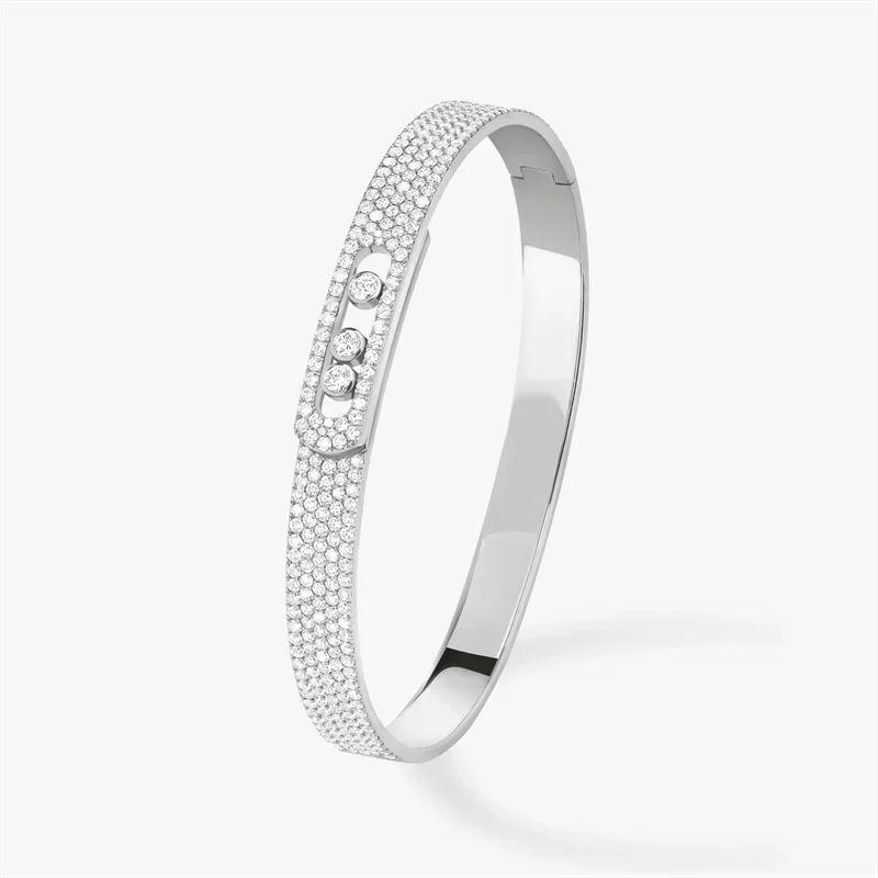 S925 Pure Silver Luxury Bracelets Classic Move Noa Bangle Full Diamond Bracelet Official Website High-quality Wedding Jewelry