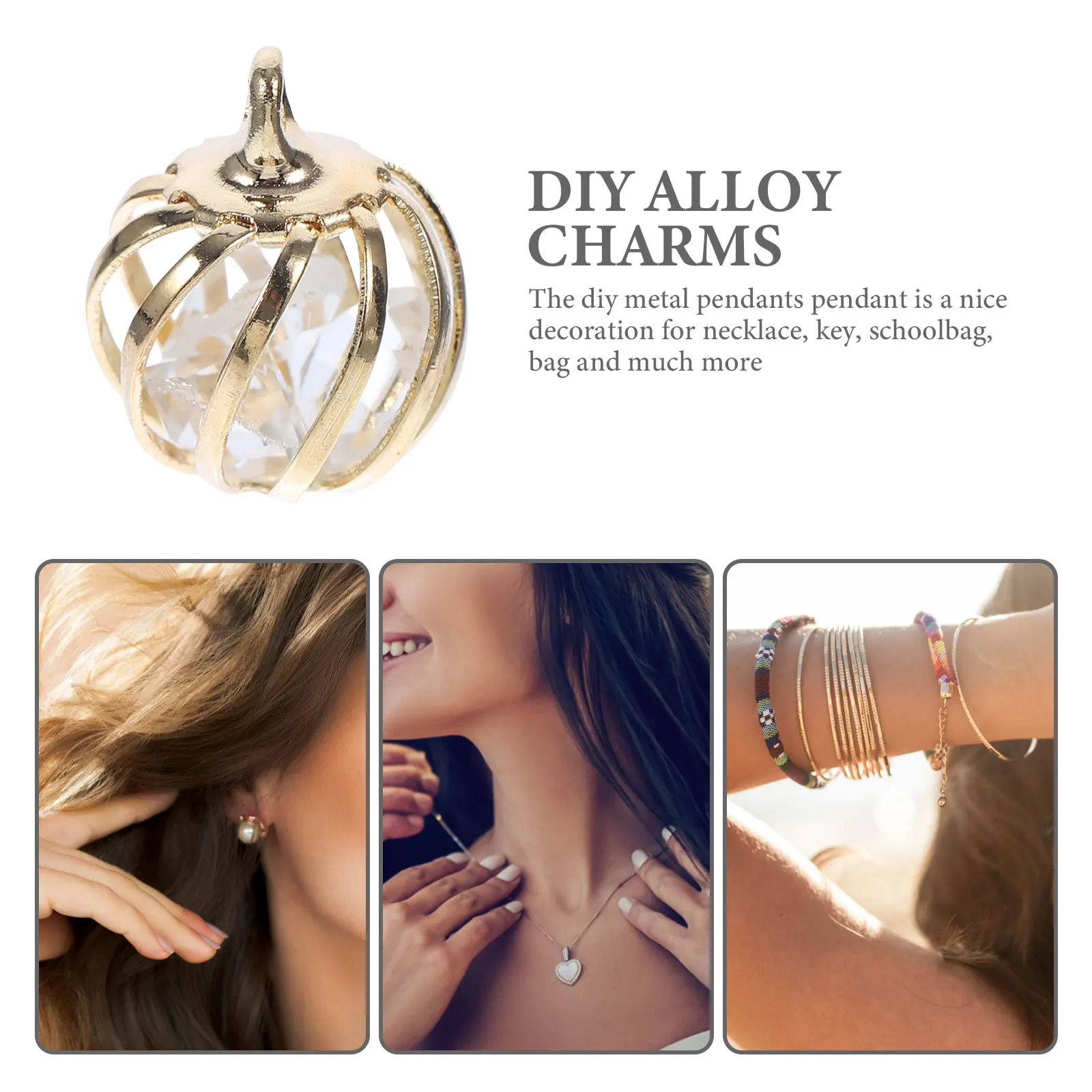 

10pcs DIY Accessories Jewelry Making Charms Metal Pendant Alloy Sturdy Durable Necklace Key Schoolbag Bag Decoration Gifts