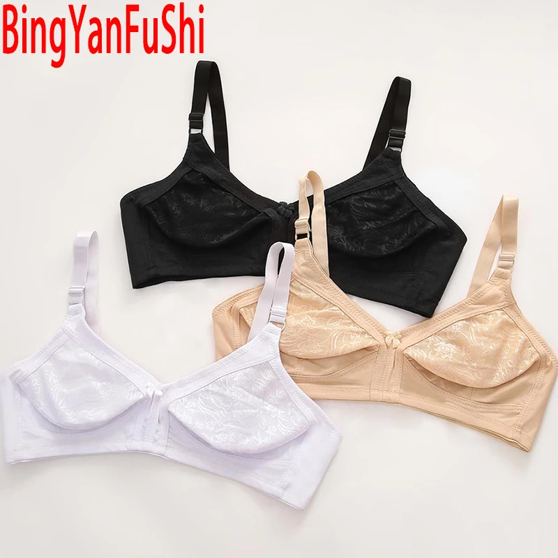 Lato kobiety biustonosz oddychający wypoczynek intymna bawełna Bralette Minimizer biustonosze Push-Up regulowane paski bezprzewodowe wygodne BH C02