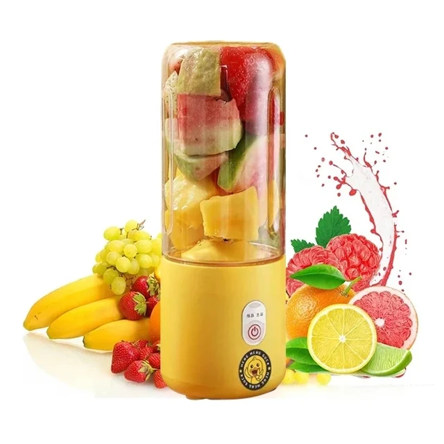 Xiaomi 500Ml Portable Blender 6 Blades Usb Rechargeable Fresh Fruit Juice Mixer Electric Shake Cup Cute Blender Smoothie Ice Cru AliExpress