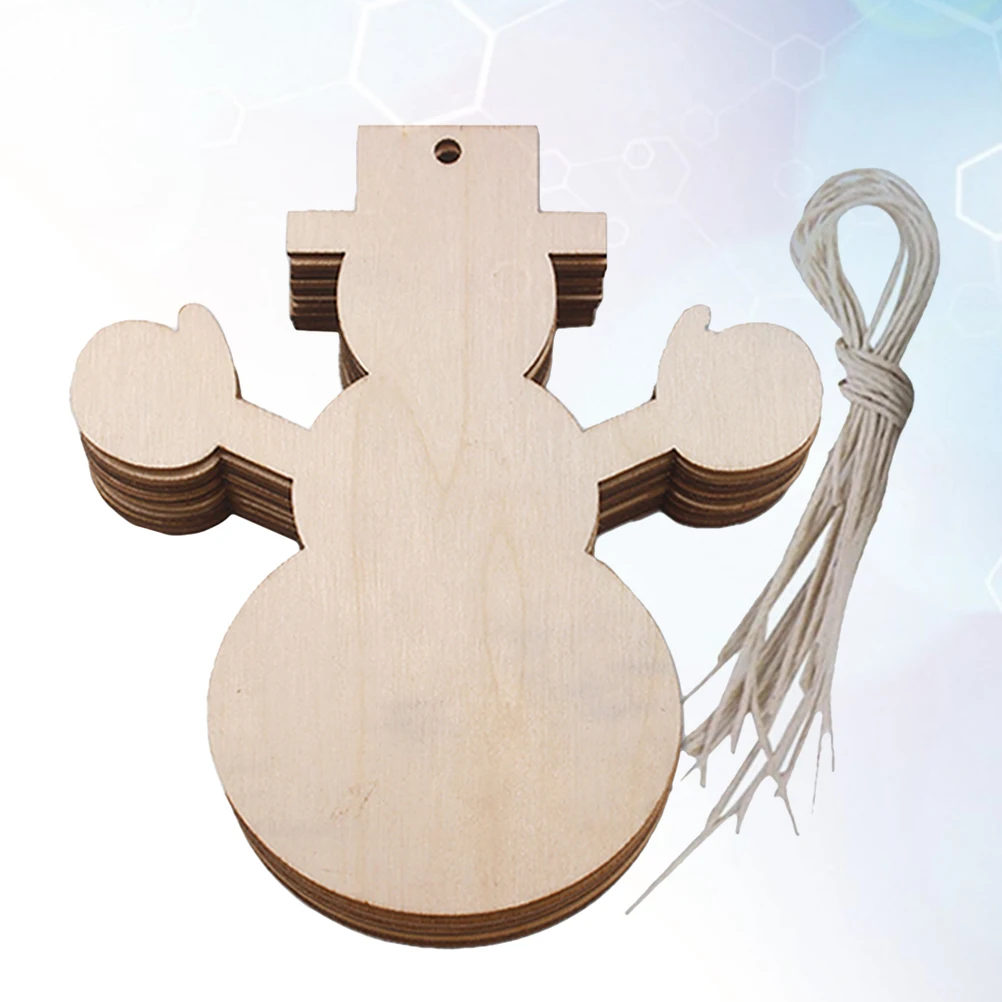 

20 Pcs Wooden Christmas Tree Pendant DIY Crafts Homemade Ornaments Country Rustic Hanging Bamboo Party Decorations