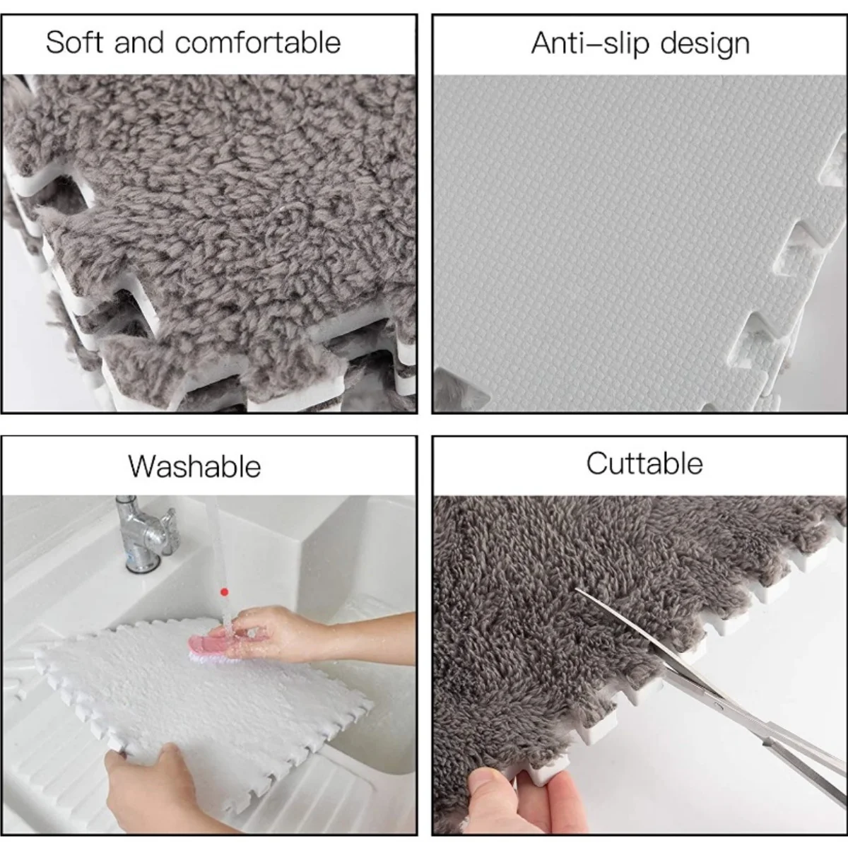 1-16 قطعة 30*30 سنتيمتر لينة أفخم الأطفال البساط تلعب حصيرة لغز السجاد الدافئة Playmat المتشابكة ممارسة البلاط سجادة أرضيات الديكور