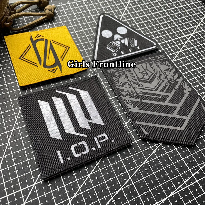 Girls Frontline Cutting Reflective Patch 404 Squad Outdoor Tactical Badge Anime Griffin Rebellion Squad Pack Sticker