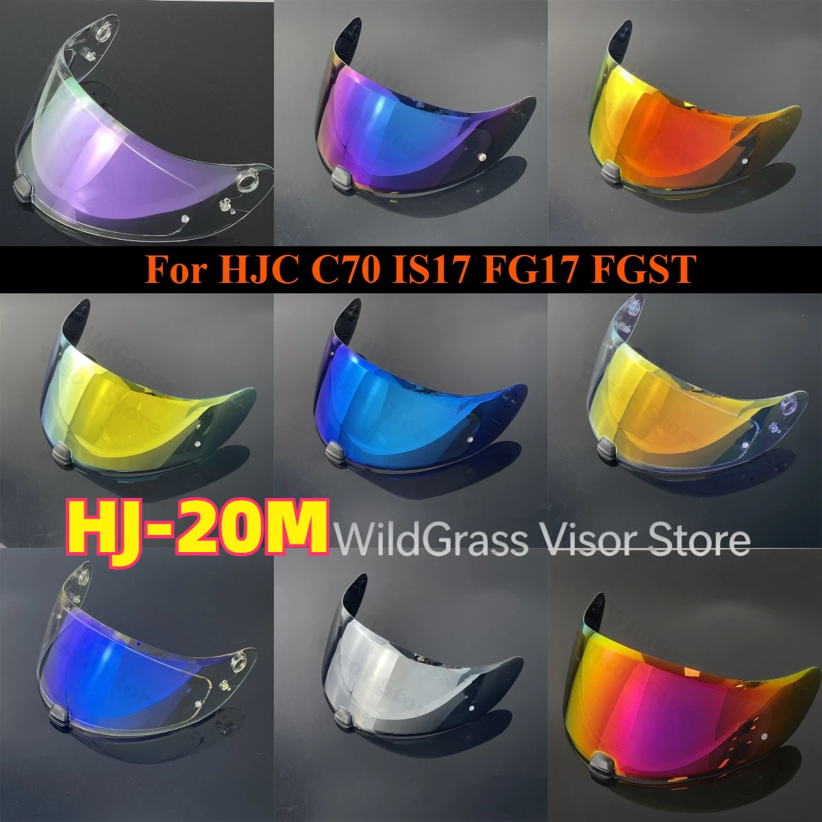 HJ‑20M Helmet Visor Lens for HJC C70 IS17 FG17 FG‑ST Helmet Day‑Night Anti‑UV Anti‑Scratch Windshield Replacement Accessories