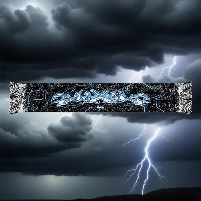 

Y2k Gothic Storm Style Hip Hop Trend Jacquard Knitted Scarf, niche design, Outdoor Warm Scarf