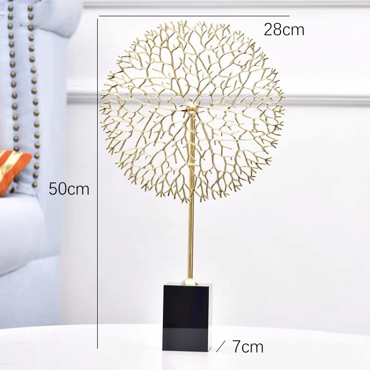 

Light Luxury Decorative Living Room Accessories Creative Furnishings Zinc Alloy Coral Ornament