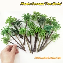 4-19cm set Landscape coconut tree model miniature Model palm coconut building sand table decoration scale train railroad layout