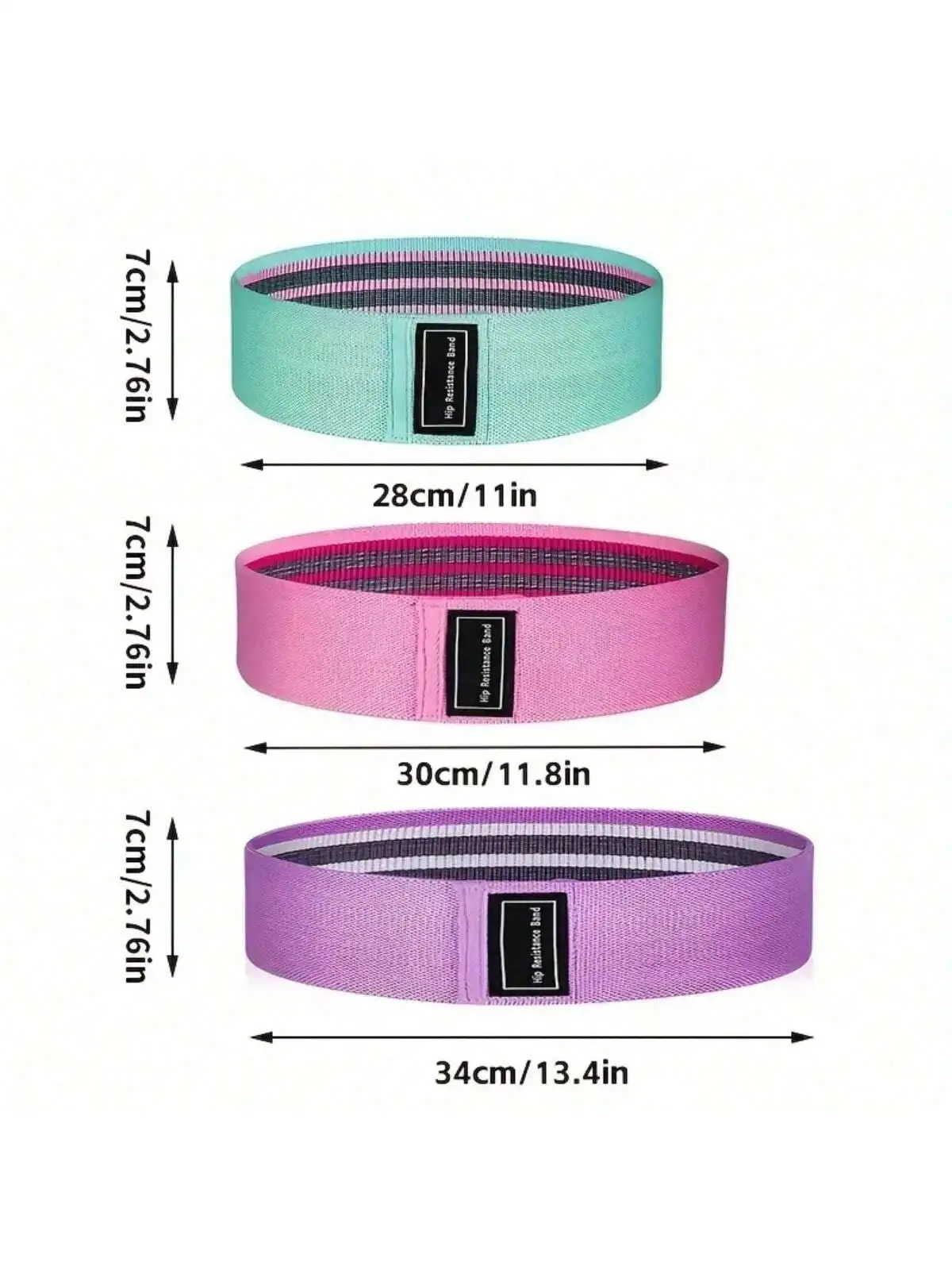 3pcs Fabric Resistance Hip Booty Bands Glute Thigh Elastic Workout Bands Squat Circle Stretch Fitness Strips Loops Yoga Gym