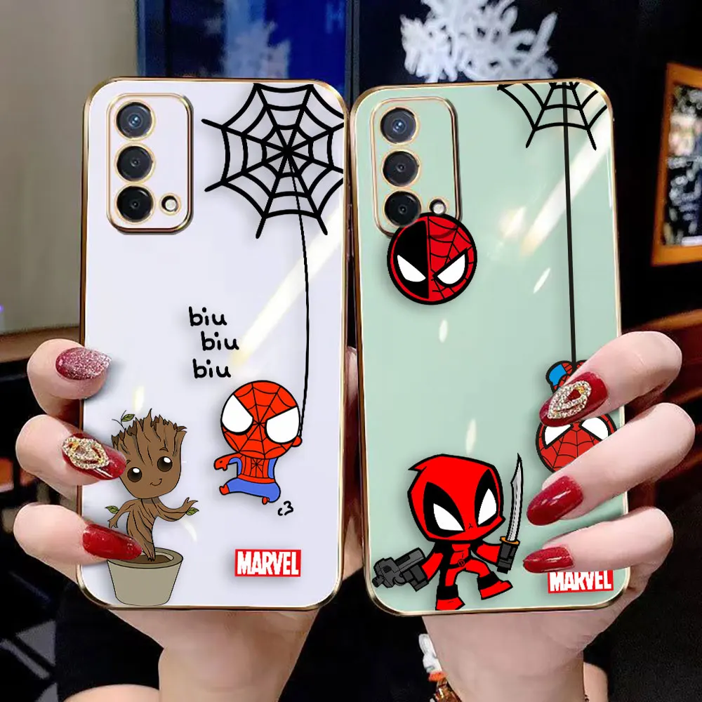 

Cover Smooth E-TPU Phone Case OPPO A15 A16 A17 A78 A58 A53 A54 A72 A73 A74 A91 A92 A96 Case Marvel Cartoon SpiderMan Deadpool