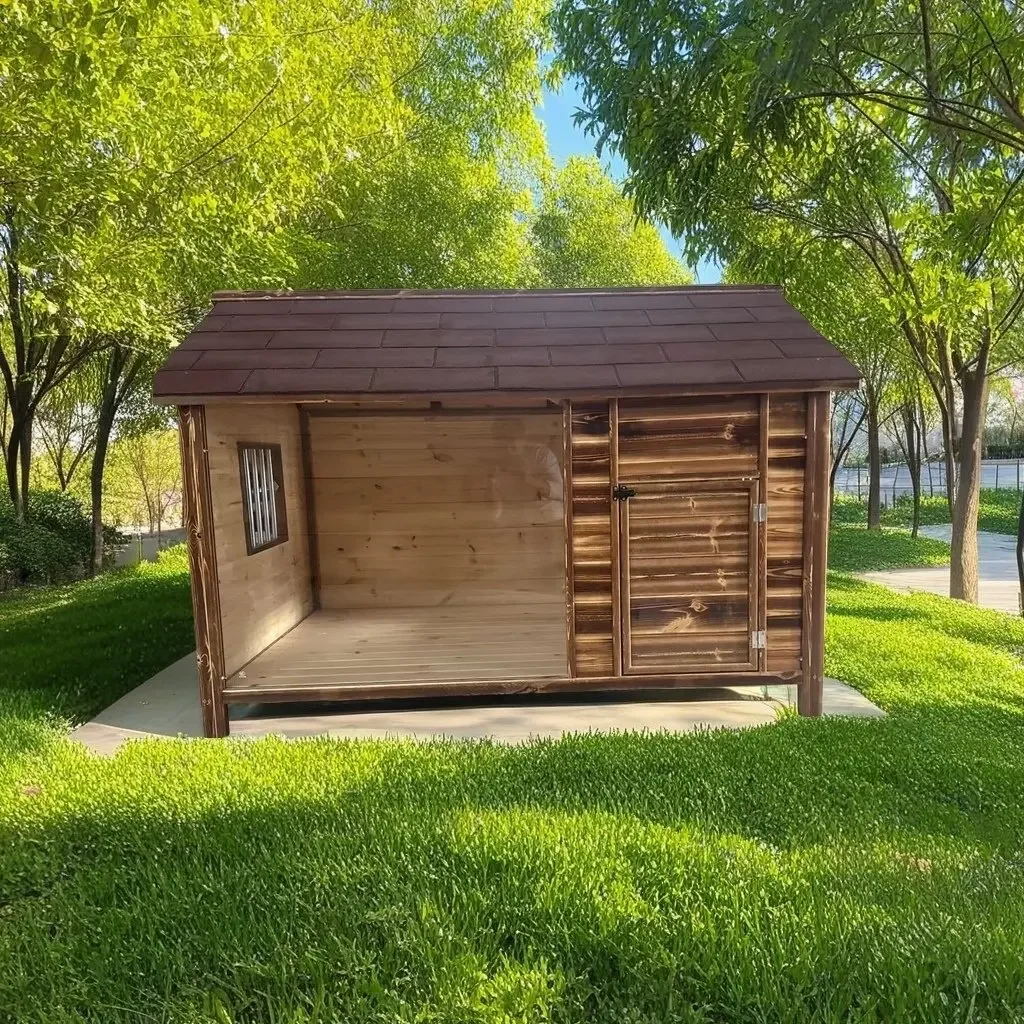Outdoor solid wood rainproof cat house doghouse  universal in all seasons, windproof and warm, rainproof and cold-proof