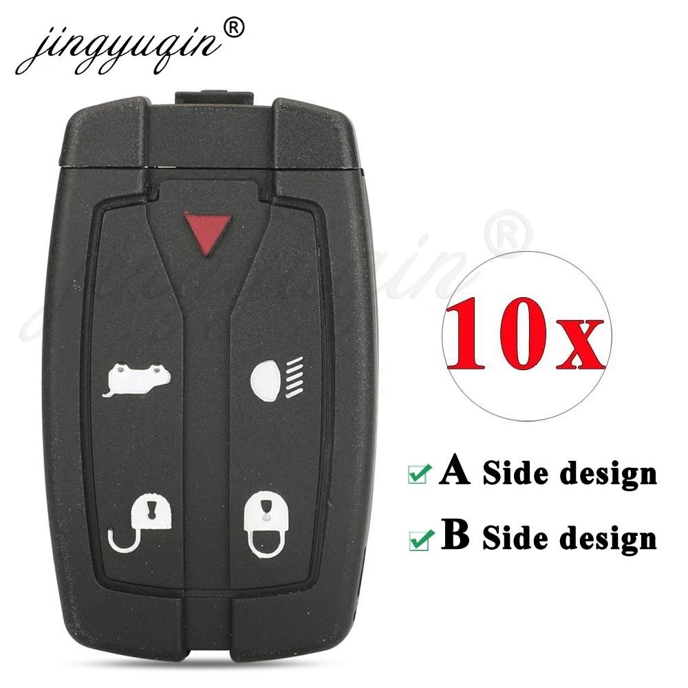 jingyuqin 10pcs Replacement Key Shell For Land Rover Freelander 2 5 Buttons Remote Smart FOB Case Uncut Blade Auto Parts