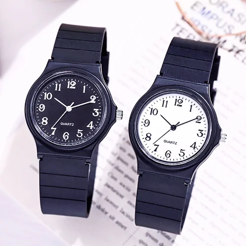 Imagen 2 del producto Reloj De cuarzo De moda Simple para Mujer, relojes De pulsera para estudiantes, correa De silicona, Elegante, venta al por mayor