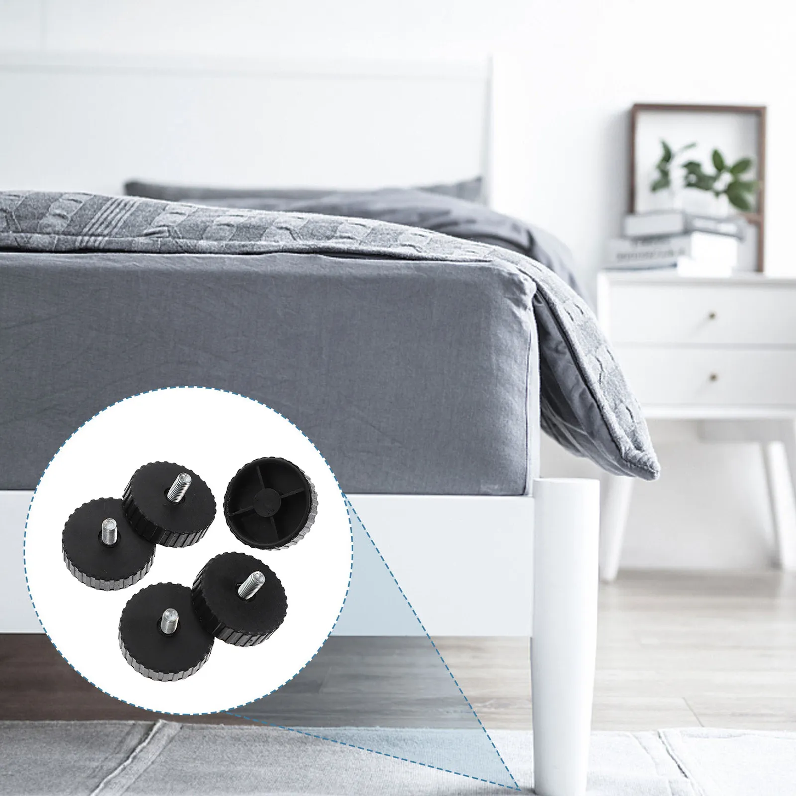 

20Pcs Furniture Leveler Adjustable Leg Leveler 48mm Heavy Duty Leveling Feet Cabinet Legs Table Feet Stable Noise Prevention