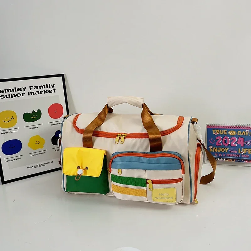 Bolsos de viaje Oxford de gran capacidad para mujer, bolsos de hombro de diseño único de alta calidad, a juego de colores, informales, 2024