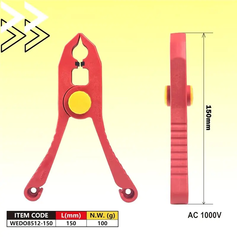 DT17 Insulated Plastic Wire Clamp 1000V Anti-Magnetic Safety Spring Clip 33mm Wire-Grip for Electrical Work
