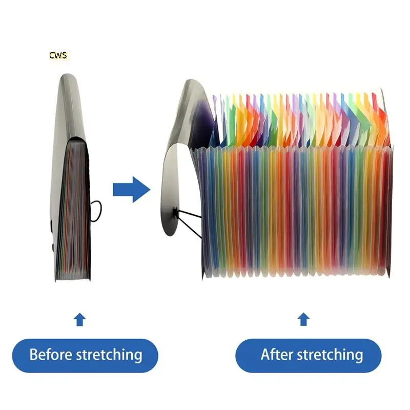 24 Pockets Expanding File Folder With Blank Labels, File Organizer With Expandable Cover, Accordion File Organizer