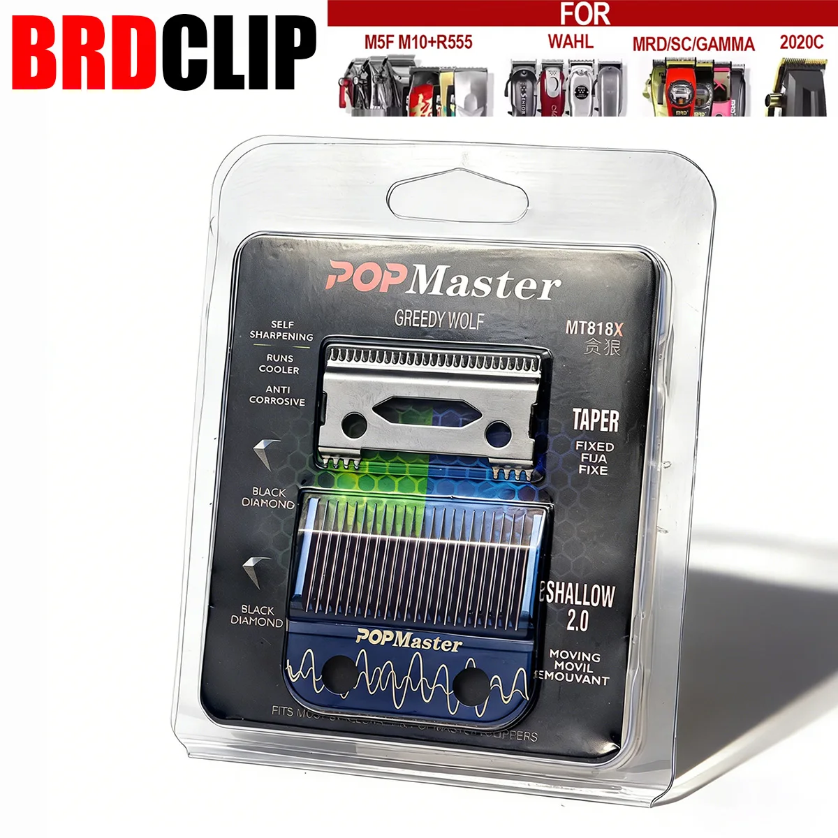

BRDCLIP MT818X Blue FADE оригинальное лезвие машинка для стрижки волос полностью стальная титановая сменная режущая головка для Madeshow M10 M5 BRD 106