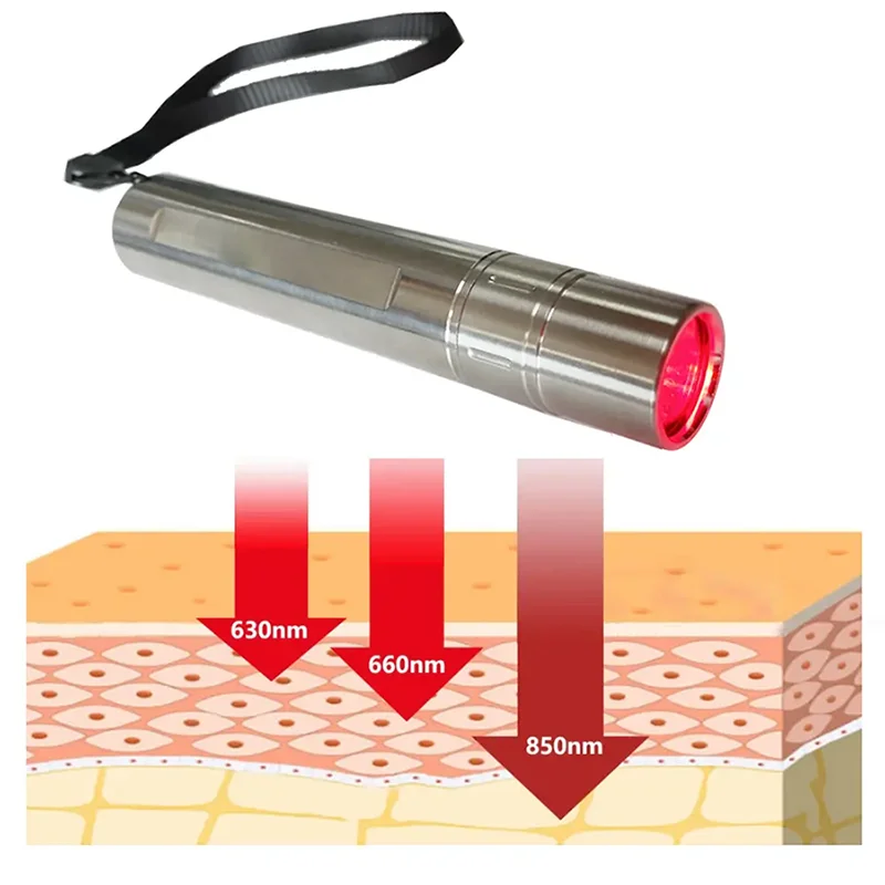 Customized Red Light Therapy Pulse 630nm 660nm 850nm Led Therapy Light Red Near Infrared Handheld Torch