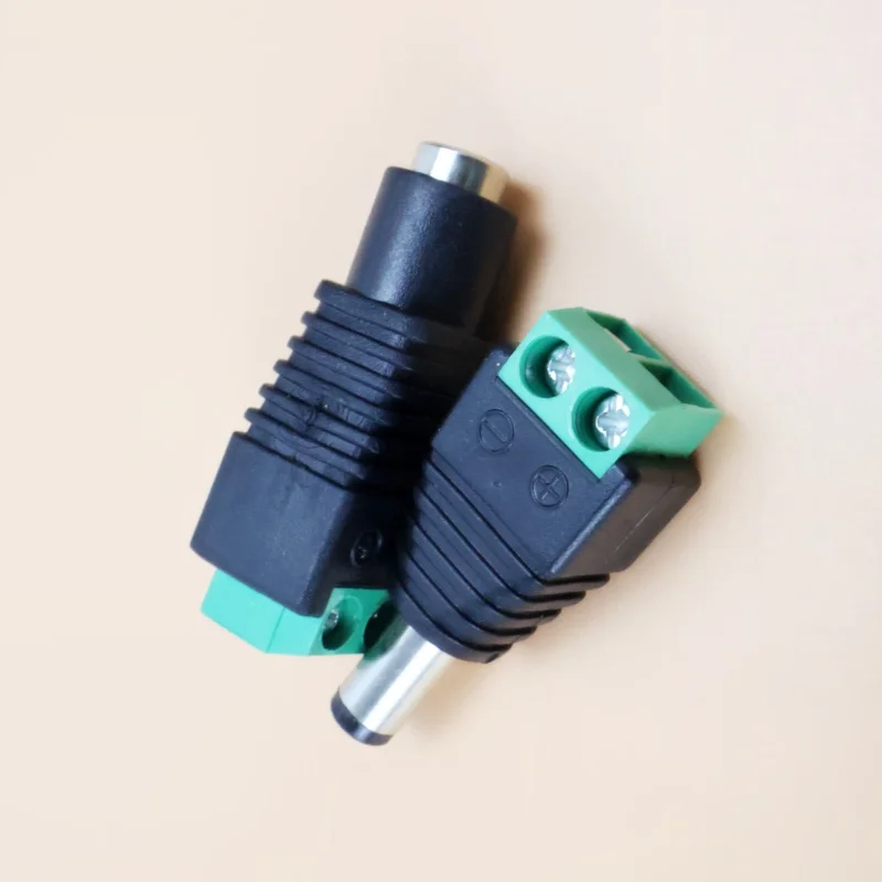 DC Terminal Connector 2pin DC Power Adapter 5.5mm X 2.5mm Plug Male to Female Jack Connector Plug For LED Strip CCTV Came