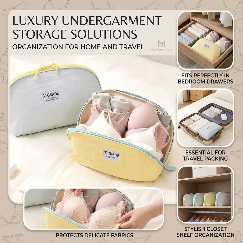 High-End Portable Travel Storage Bag Fashionable Light Luxury Toiletries Underwear Clothing Organizer Sorting Bag