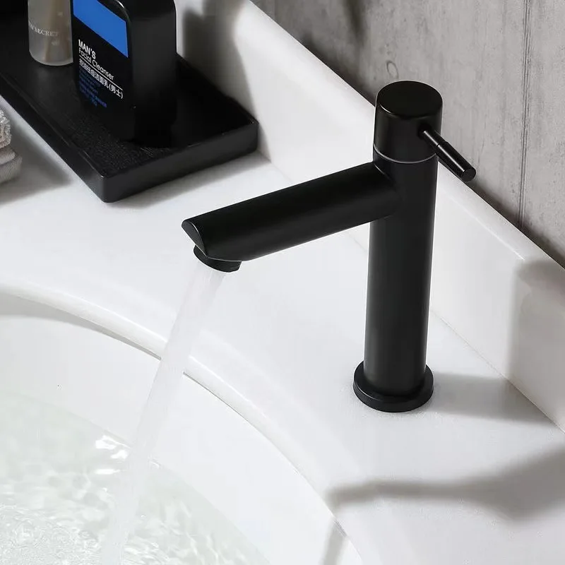 Single cold faucet, High-end 304 stainless steel basin faucet, Bathroom countertop washbasin